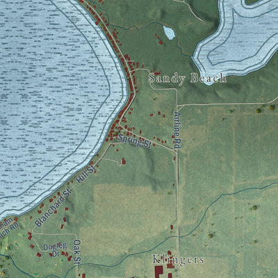 Close-up of the map of White Pigeon, St. Joseph County, Michigan print showing street and building detail