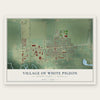 White Pigeon, Michigan map print, the full design