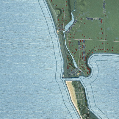 Close-up of the map of White River, Michigan print showing street and building detail