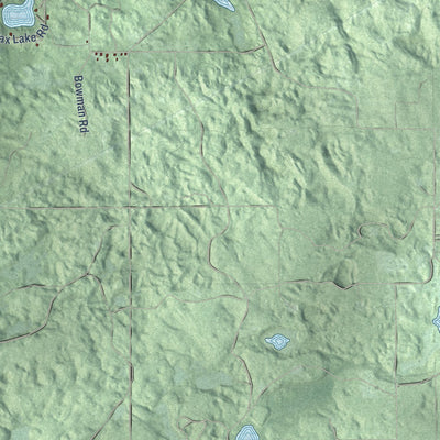 Close-up of the map of Whitewater, Michigan print showing street and building detail