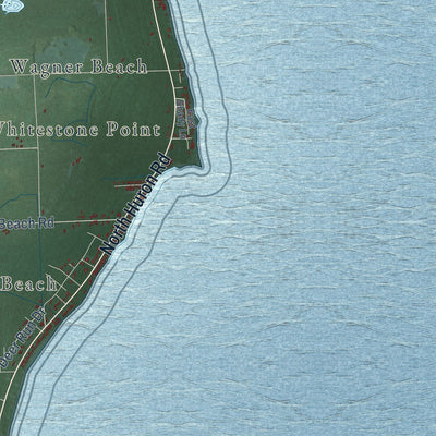 Close-up of the map of Whitney, Michigan print showing street and building detail