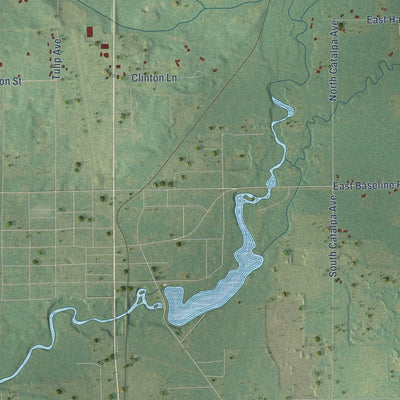 Close-up of the map of Wilcox, Michigan print showing street and building detail
