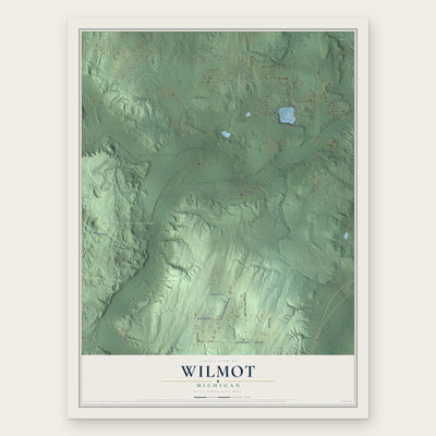 Wilmot, Michigan map print, the full design