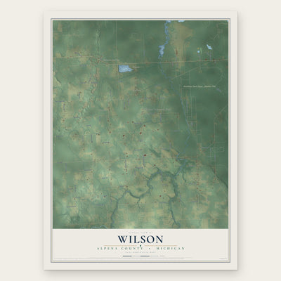 Wilson, Alpena County, Michigan map print, the full design