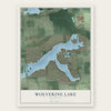 Wolverine Lake, Michigan map print, the full design