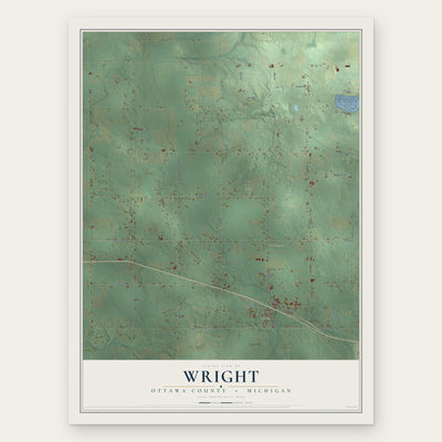 Wright, Ottawa County, Michigan map print, the full design