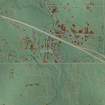 Close-up of the map of Wright, Ottawa County, Michigan print showing street and building detail