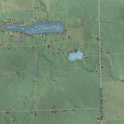 Close-up of the map of Wright, Hillsdale County, Michigan print showing street and building detail