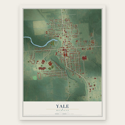 Yale, Michigan map print, the full design