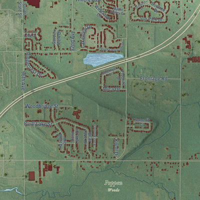 Close-up of the map of Zeeland, Ottawa County, Michigan print showing street and building detail