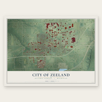 Zeeland, Michigan map print, the full design