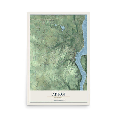 Map of Afton, Minnesota, 12 x 18 inch unframed archival matte print