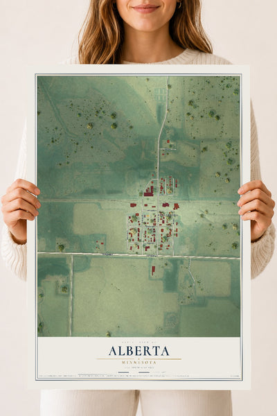 Map of Alberta, Minnesota, 18 x 24 inch unframed archival matte print