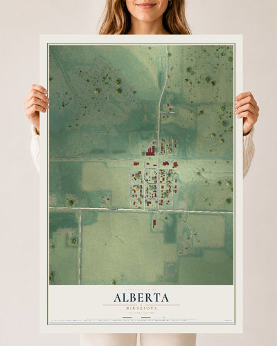 Map of Alberta, Minnesota, 24 x 36 inch unframed archival matte print