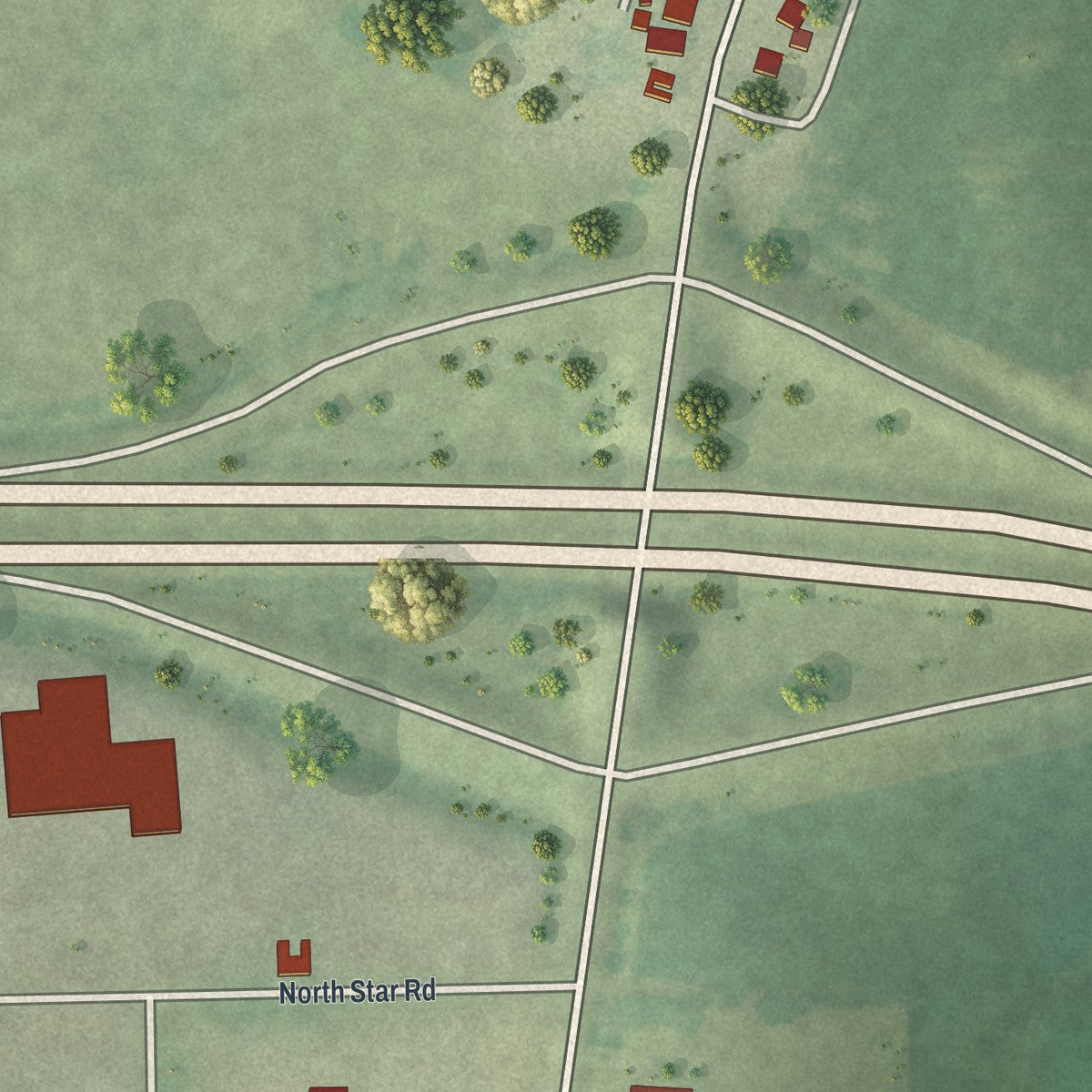 Second close-up of the map of Alden, Minnesota print showing more streets and buildings