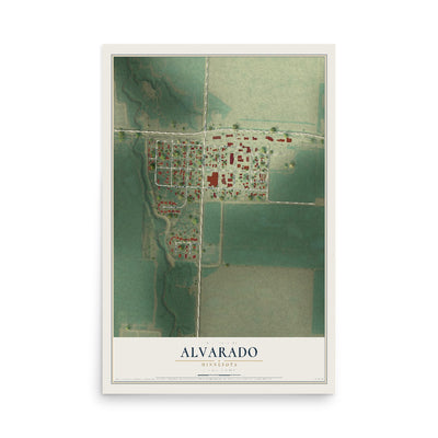 Map of Alvarado, Minnesota, 12 x 18 inch unframed archival matte print