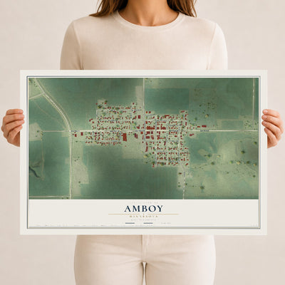 Map of Amboy, Minnesota, 12 x 18 inch unframed archival matte print