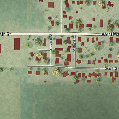 Second close-up of the map of Amboy, Minnesota print showing more streets and buildings