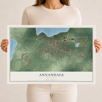 Map of Annandale, Minnesota, 12 x 18 inch unframed archival matte print