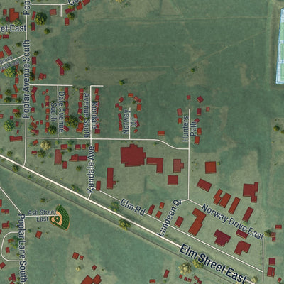 Second close-up of the map of Annandale, Minnesota print showing more streets and buildings