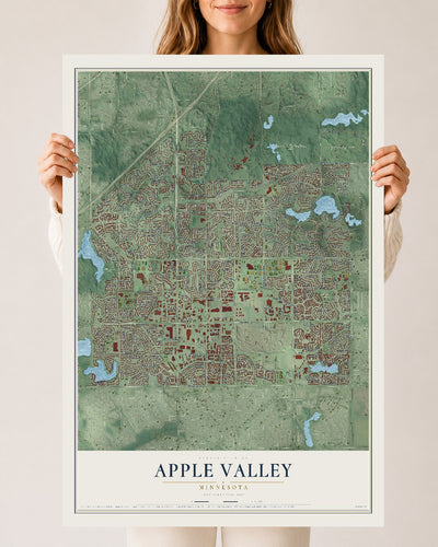 Map of Apple Valley, Minnesota, 24 x 36 inch unframed archival matte print