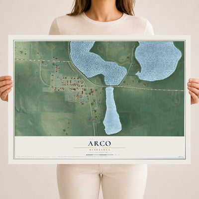 Map of Arco, Minnesota, 18 x 24 inch unframed archival matte print