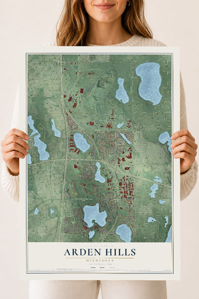 Map of Arden Hills, Minnesota, 18 x 24 inch unframed archival matte print