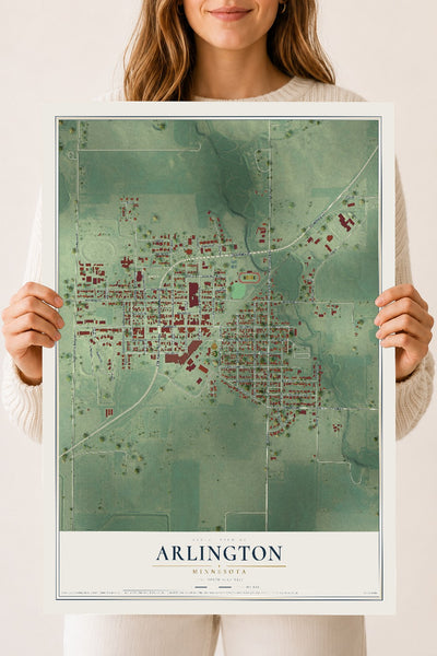 Map of Arlington, Minnesota, 18 x 24 inch unframed archival matte print