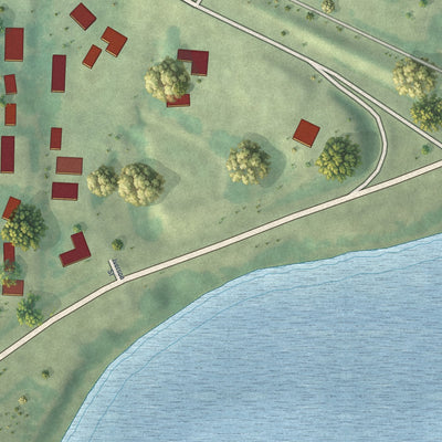 Second close-up of the map of Ashby, Minnesota print showing more streets and buildings