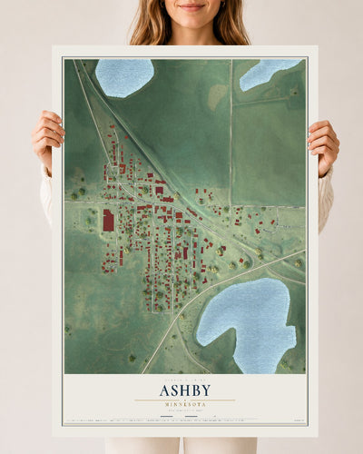 Map of Ashby, Minnesota, 24 x 36 inch unframed archival matte print