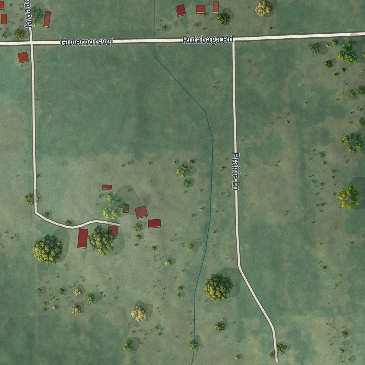 Second close-up of the map of Askov, Minnesota print showing more streets and buildings