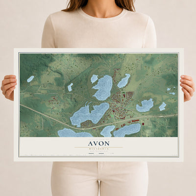 Map of Avon, Minnesota, 12 x 18 inch unframed archival matte print