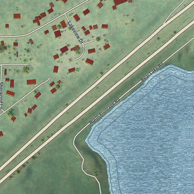 Second close-up of the map of Barnum, Minnesota print showing more streets and buildings