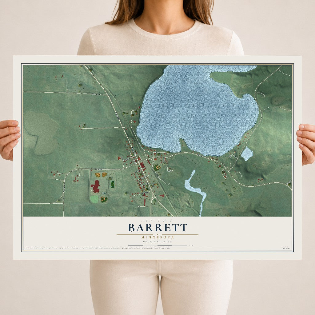 Map of Barrett, Minnesota, 18 x 24 inch unframed archival matte print