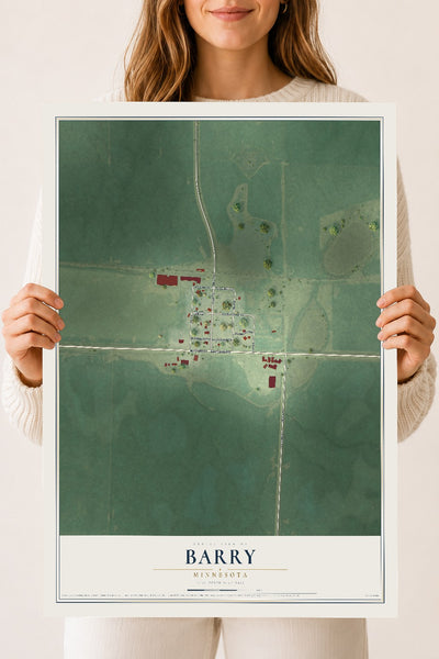 Map of Barry, Minnesota, 18 x 24 inch unframed archival matte print