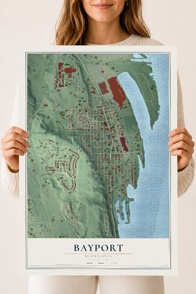 Map of Bayport, Minnesota, 18 x 24 inch unframed archival matte print