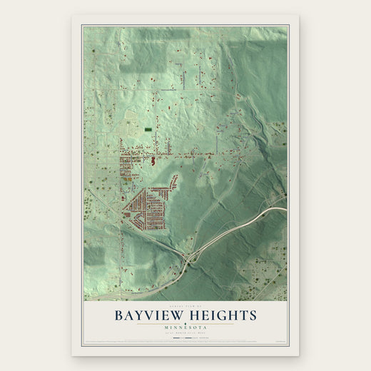 Bayview Heights, Minnesota map print, the full design