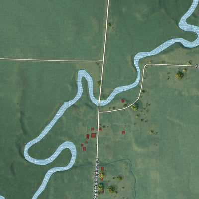 Close-up of the map of Beaulieu, Minnesota print showing street and building detail