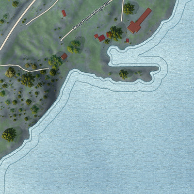 Second close-up of the map of Beaver Bay, Minnesota print showing more streets and buildings