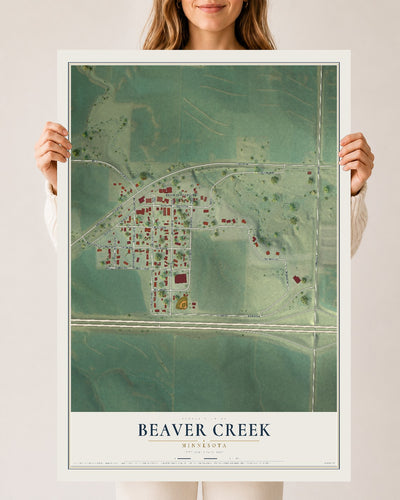 Map of Beaver Creek, Minnesota, 24 x 36 inch unframed archival matte print