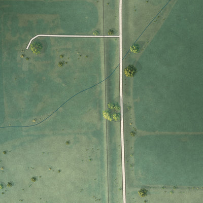 Second close-up of the map of Bejou, Minnesota print showing more streets and buildings