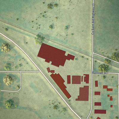 Second close-up of the map of Belgrade, Minnesota print showing more streets and buildings