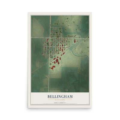 Map of Bellingham, Minnesota, 12 x 18 inch unframed archival matte print