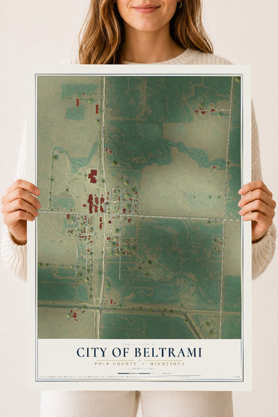 Map of Beltrami, Minnesota, 18 x 24 inch unframed archival matte print