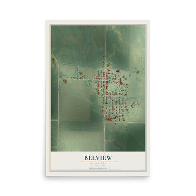 Map of Belview, Minnesota, 12 x 18 inch unframed archival matte print