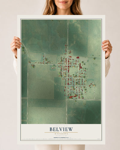 Map of Belview, Minnesota, 24 x 36 inch unframed archival matte print