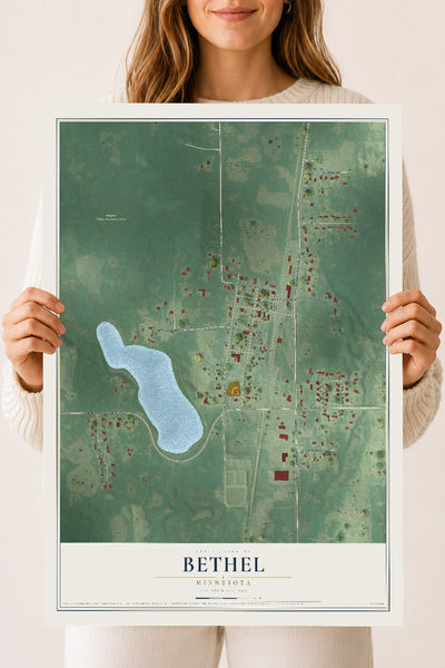 Map of Bethel, Minnesota, 18 x 24 inch unframed archival matte print
