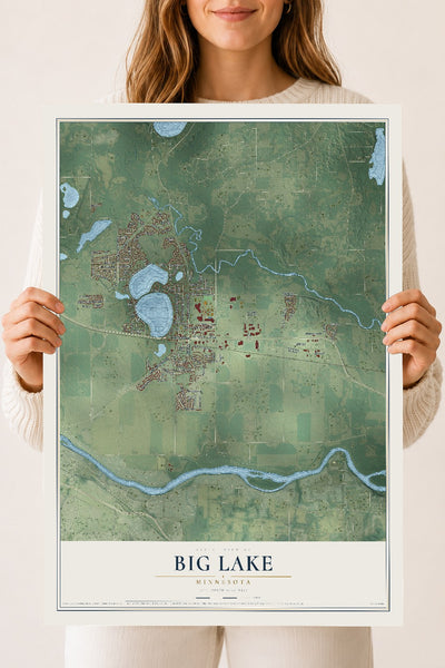 Map of Big Lake, Minnesota, 18 x 24 inch unframed archival matte print
