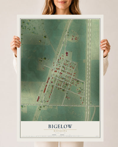 Map of Bigelow, Minnesota, 24 x 36 inch unframed archival matte print
