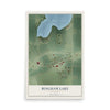 Map of Bingham Lake, Minnesota, 12 x 18 inch unframed archival matte print